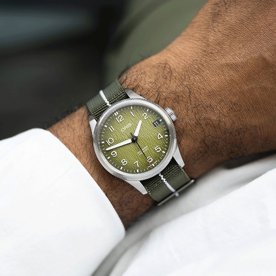 Montre Oris ProPilot Okavango Edition Limitée automatique cadran vert bracelet textile vert 41 mm 01 751 7761 4187-Set
