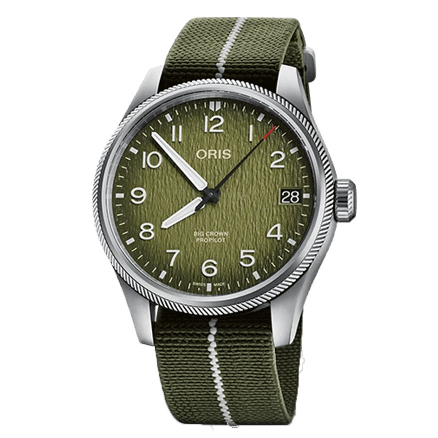 Montre Oris ProPilot Okavango Edition Limitée automatique cadran vert bracelet textile vert 41 mm 01 751 7761 4187-Set