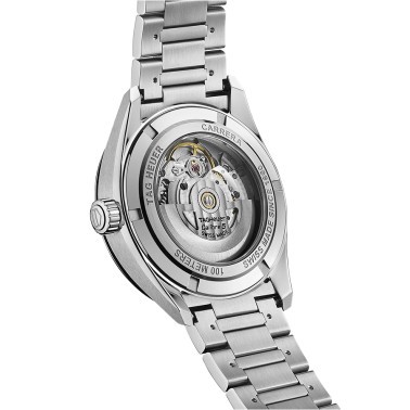 Montre Tag Heuer Carrera Calibre 5 automatique cadran noir bracelet acier 39 mm