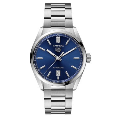 TAG Heuer Carrera Calibre 5 automatic watch blue dial steel bracelet 39 mm WBN2112.BA0639