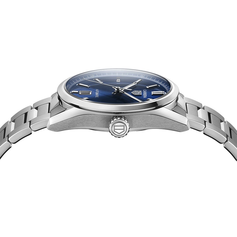 Montre Tag Heuer Carrera Calibre 5 automatique cadran bleu bracelet acier 39 mm WBN2112.BA0639