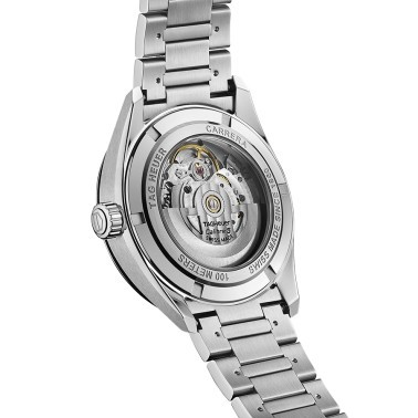 Montre Tag Heuer Carrera Calibre 5 automatique cadran noir bracelet acier 39 mm WBN2110.BA0639