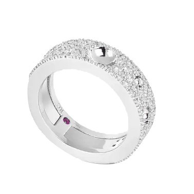 Bague Roberto Coin Pois Moi Luna en or blanc et diamants ADR888RI1630G
