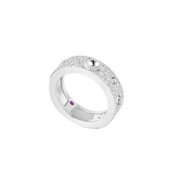 Bague Roberto Coin Pois Moi Luna en or blanc et diamants ADR888RI1630G