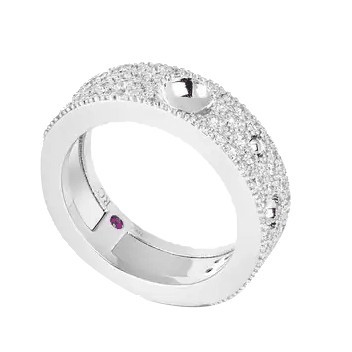 Bague Roberto Coin Pois Moi Luna en or blanc et diamants ADR888RI1630G