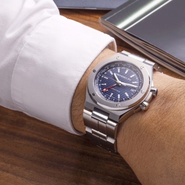 Michel Herbelin Cap Camarat GMT Limited Edition automatic watch blue dial steel bracelet 42 mm 1445/B15