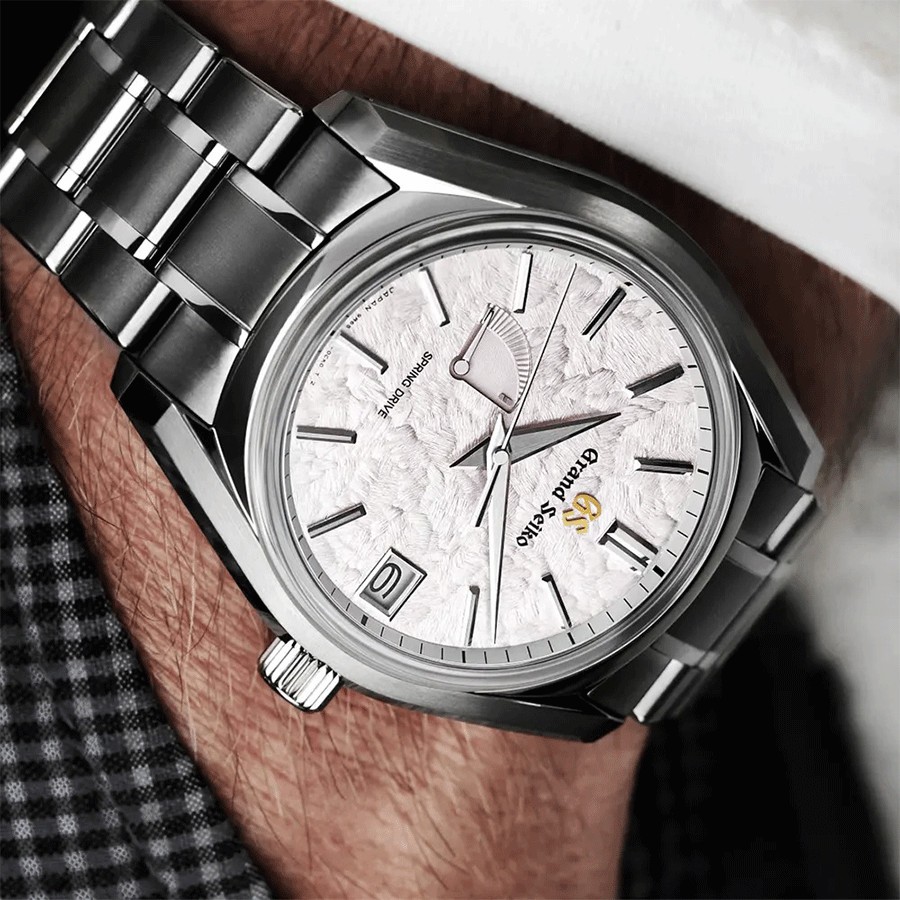 Montre Grand Seiko Heritage 24 seasons Printemps Spring Drive cadran rose bracelet acier 40 mm