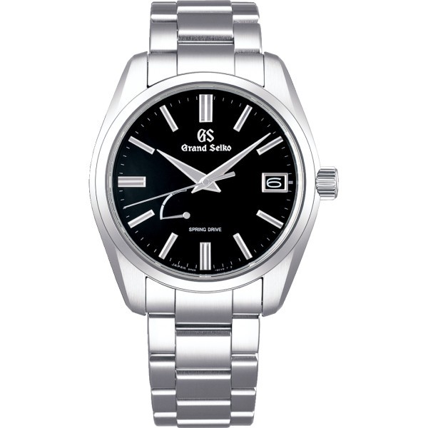 Montre Grand Seiko Heritage Spring Drive cadran noir bracelet acier 40 mm