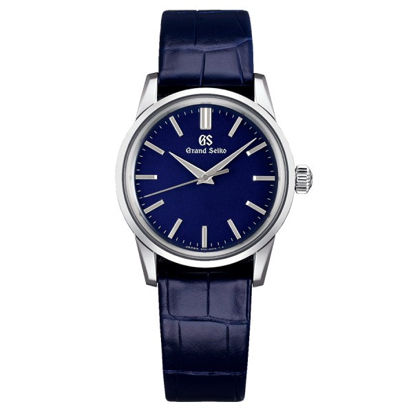 Montre Grand Seiko Elegance quartz cadran bleu bracelet cuir bleu 34 mm SBGX349G