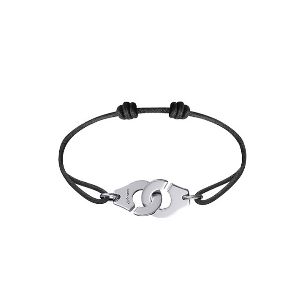 Bracelet on cord Handcuffs dinh van R15 in platinum