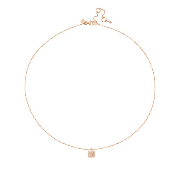 Lepage La Délicate necklace pink gold and diamonds.
