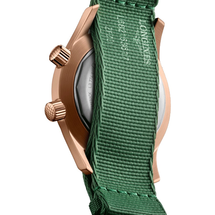 Longines Heritage Legend Diver Bronze automatic watch green dial brown leather strap 42 mm L3.774.1.50.2