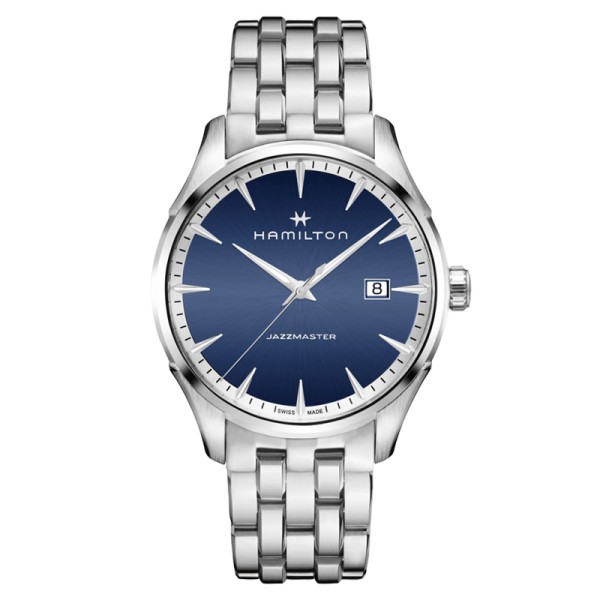 Montre Hamilton Jazzmaster cadran bleu bracelet acier 40 mm