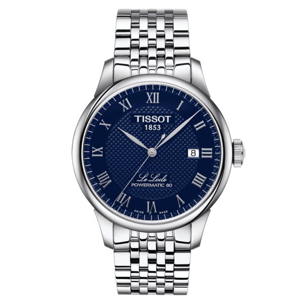 Montre Tissot Le Locle Powermatic 80 automatique cadran bleu bracelet acier 39 mm T006.407.11.043.00