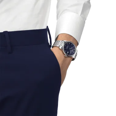 Montre Tissot Le Locle Powermatic 80 automatique cadran bleu bracelet acier 39 mm T006.407.11.043.00