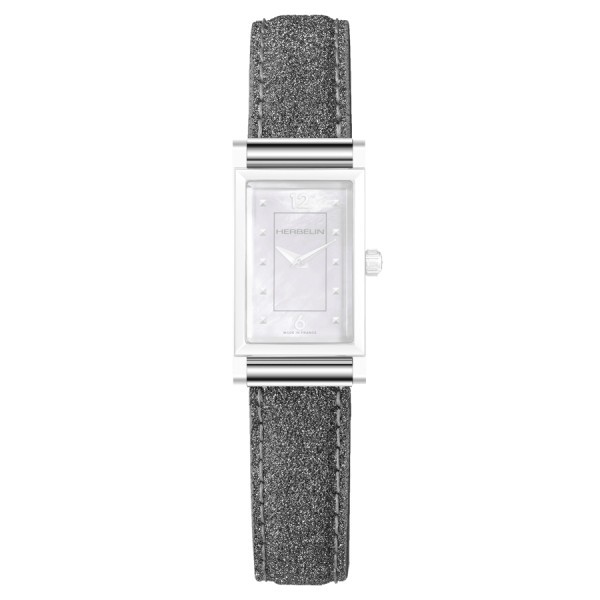 Bracelet Michel Herbelin Antarès cuir Diamond silver BRAC.17048.102/A