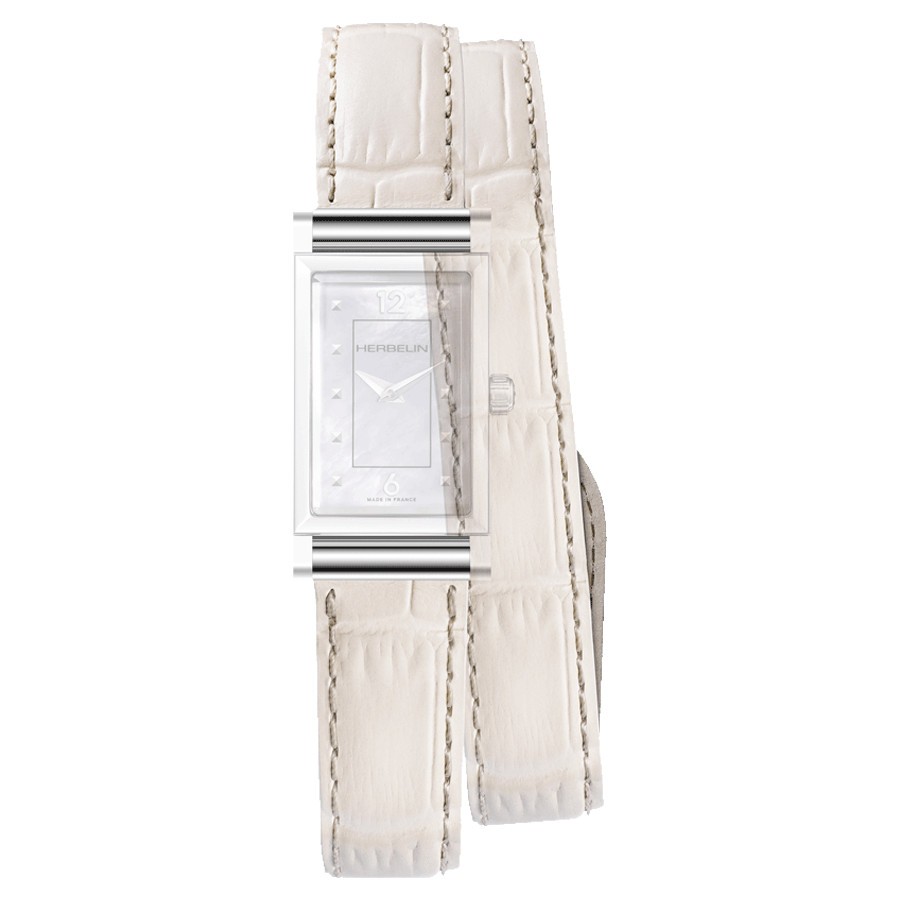 Boîtier Michel Herbelin Antarès quartz cadran nacre 27 x 19 mm