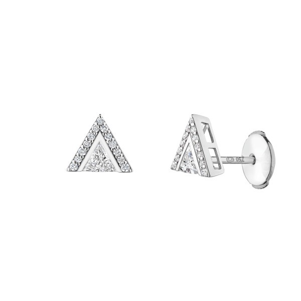 Boucles d'oreilles Lepage La Précieuse en or blanc et diamants LEO19221D4X4CG