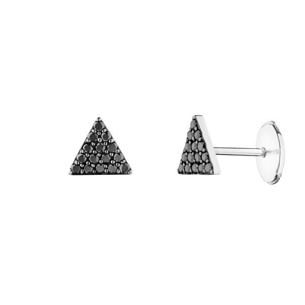 Boucles d'oreilles Lepage La Remarquable en or blanc et diamants noirs LEO19224DNCG