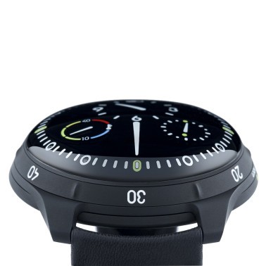 Ressence Type 5 BB automatic titanium black DLC watch black dial black leather strap 45 mm