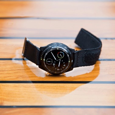 Ressence Type 5 BB automatic titanium black DLC watch black dial black leather strap 45 mm