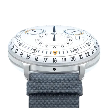 Ressence Type 3 W automatic titanium white dial grey leather strap 44 mm