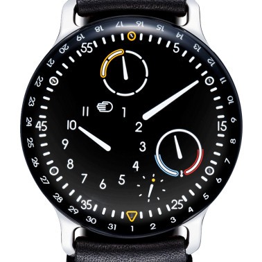 Ressence Type 3 B automatic titanium black dial black leather strap 44 mm
