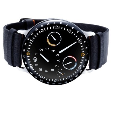 Ressence Type 3 B automatic titanium black dial black leather strap 44 mm
