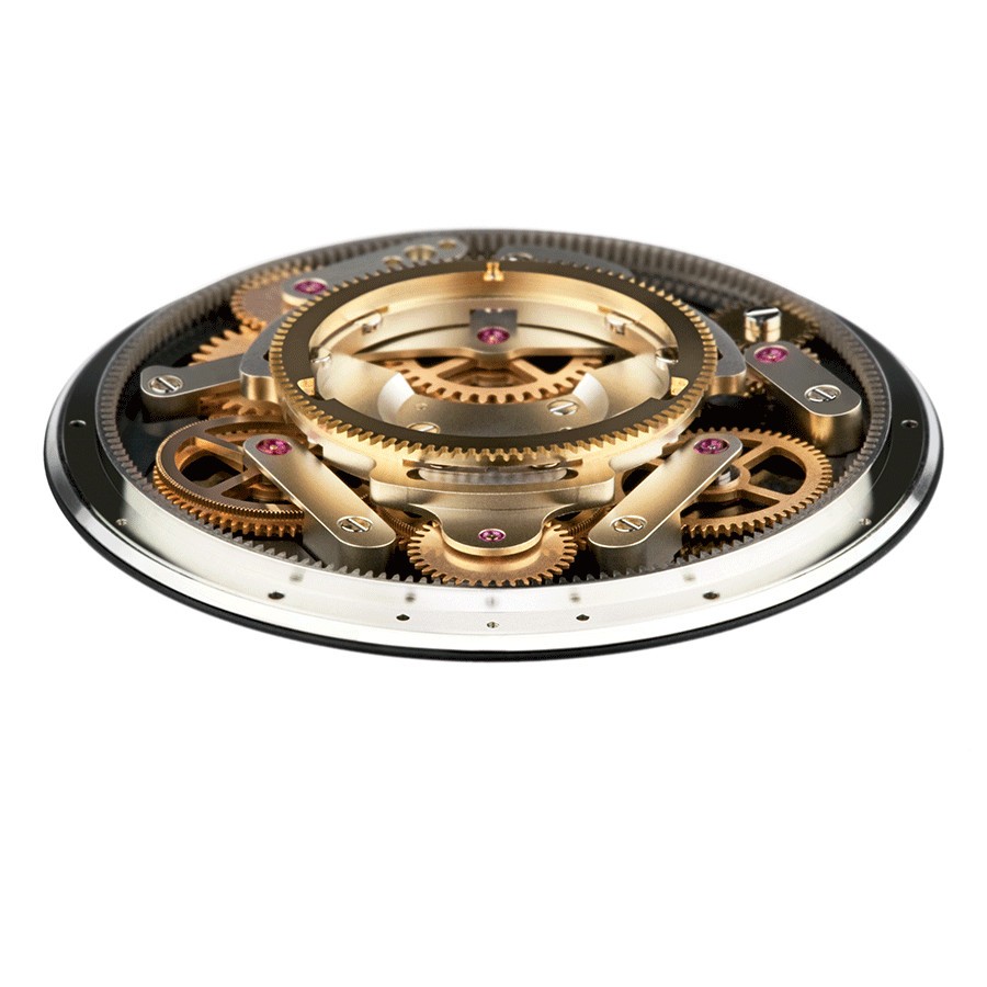 Ressence Type 3 BB automatic titanium black DLC watch black dial black leather strap 44 mm