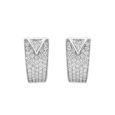 Boucles d'oreilles Lepage La Flamboyante en or blanc et diamants LEO19222D4X4CG