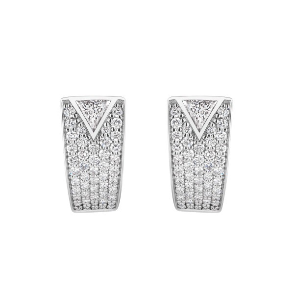 Boucles d'oreilles Lepage La Flamboyante en or blanc et diamants LEO19222D4X4CG