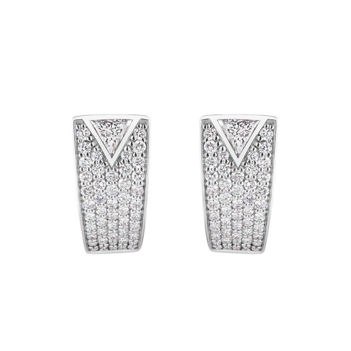 Boucles d'oreilles Lepage La Flamboyante en or blanc et diamants LEO19222D4X4CG
