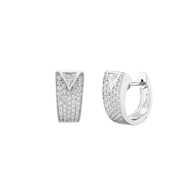 Lepage La Flamboyante earrings in white gold and diamonds