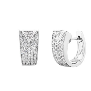 Boucles d'oreilles Lepage La Flamboyante en or blanc et diamants LEO19222D4X4CG