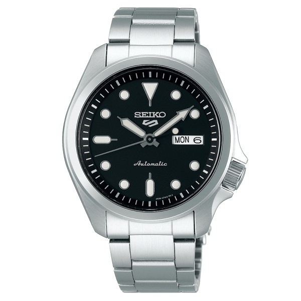 Montre Seiko 5 Sports automatique cadran noir bracelet acier 40 mm