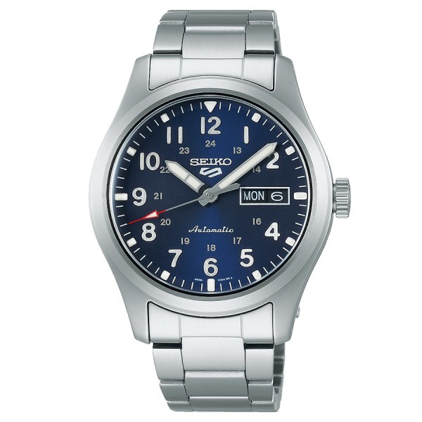 Montre Seiko 5 Military automatique cadran bleu bracelet acier 39,4 mm