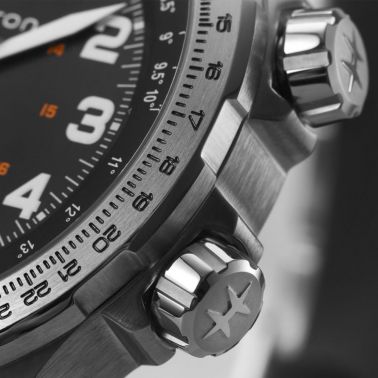 Montre Hamilton Khaki Aviation X-Wind Day Date cadran noir bracelet acier 45 mm - SITE3