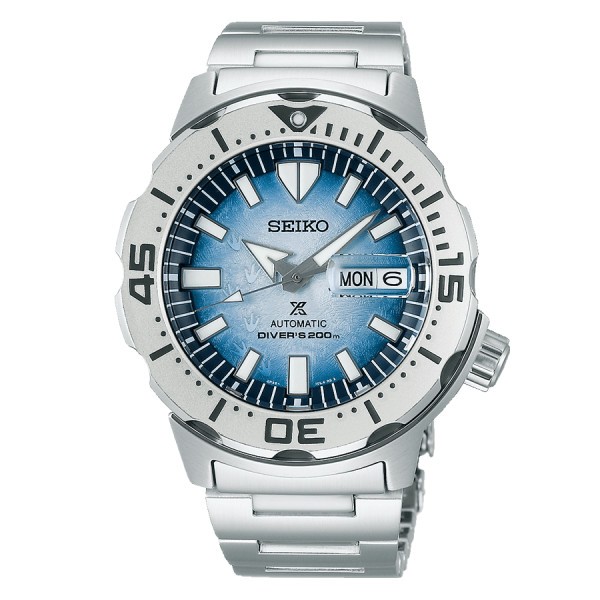 Montre Seiko Prospex Automatique Diver's "Monster" Save The Ocean cadran bleu bracelet acier 42,4 mm