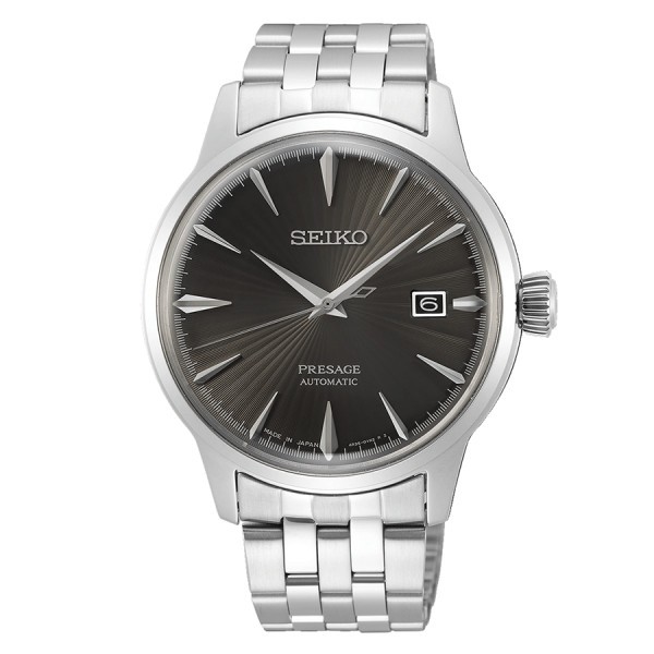 Montre Seiko Presage automatique cadran noir bracelet acier 40,5 mm