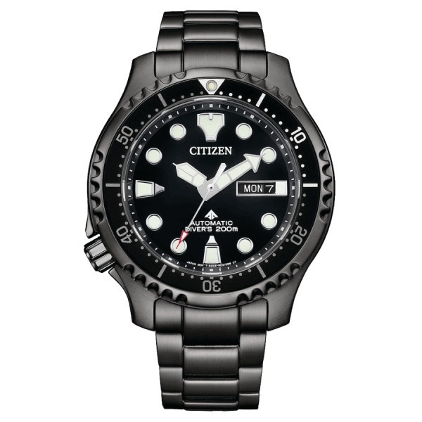 Montre Citizen Promaster Marine automatique cadran noir bracelet acier PVD noir 44 mm