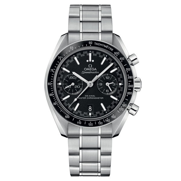 Omega Speedmaster Racing Chronograph Co-Axial Master Chronometer automatic watch black dial steel bracelet 44,25 mm