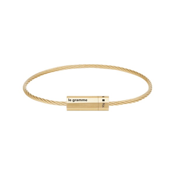 Bracelet Le Gramme Câble Octogone 10g en or jaune 750 brossé LG_COJBROC051_10