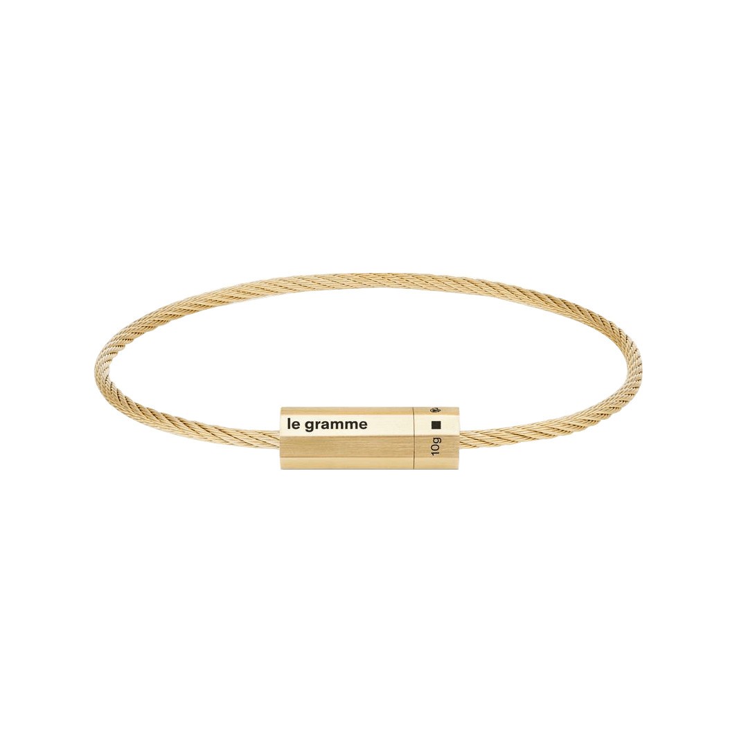Bracelet Le Gramme Câble Octogone 10g en or jaune 750 brossé