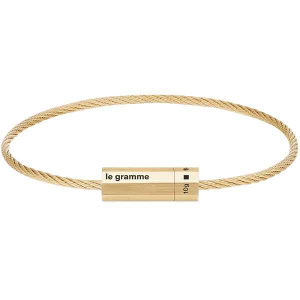 Bracelet Le Gramme Câble Octogone 10g en or jaune 750 brossé