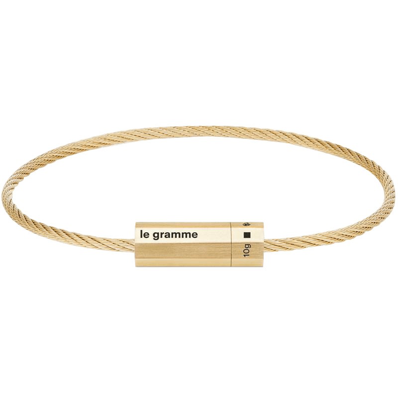 Bracelet Le Gramme Câble Octogone 10g en or jaune 750 brossé