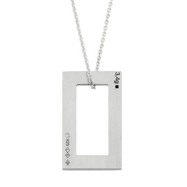 Médaille Le Gramme Rectangle 3,4g en argent 925 poli et diamants LG_CARPO01082_3.4