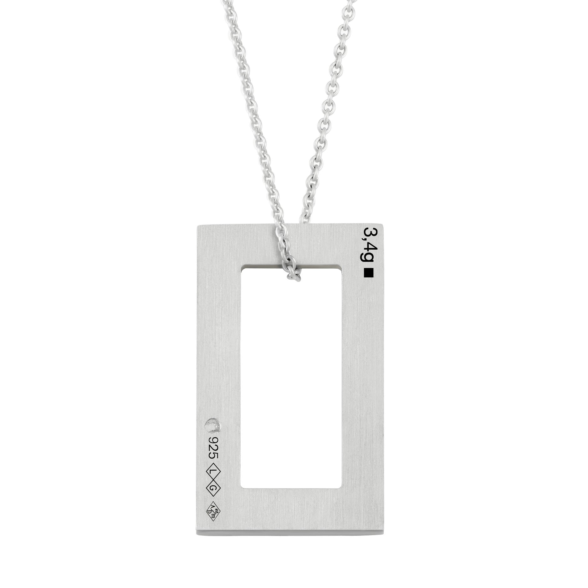 Médaille Le Gramme Rectangle 3,4g en argent 925 poli et diamants LG_CARPO01082_3.4
