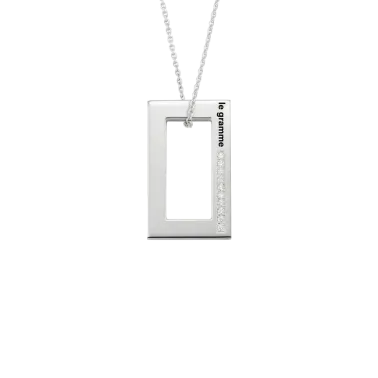Médaille Le Gramme Rectangle 3,4g en argent 925 poli et diamants LG_CARPO01082_3.4