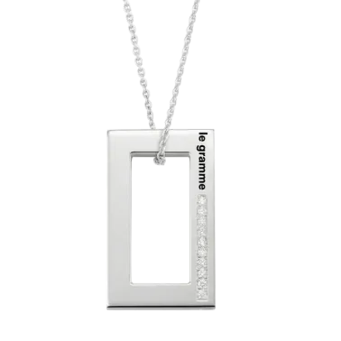 Médaille Le Gramme Rectangle 3,4g en argent 925 poli et diamants LG_CARPO01082_3.4