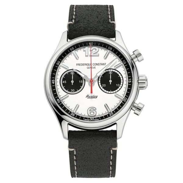Frédérique Constant Vintage Rally Chronograph automatic watch white dial black leather strap 40 mm